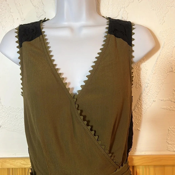 Anthropologie Leifsdottir Moss Green Sleeveless Jumpsuit Sz-0P - Picture 8 of 12
